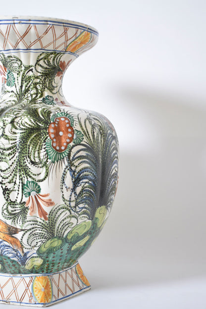 Large ceramic vase with parrot pattern, 1960s.