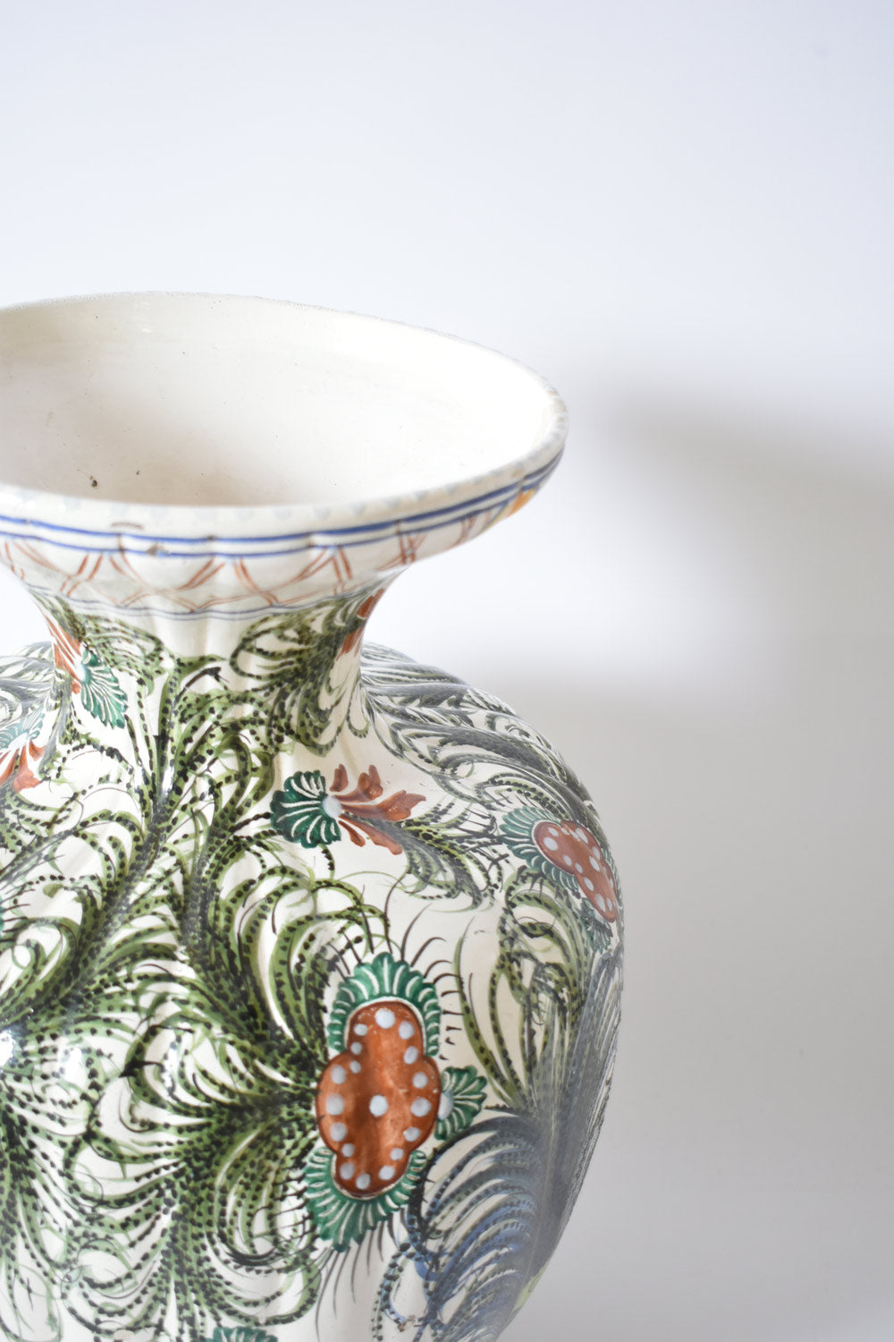Large ceramic vase with parrot pattern, 1960s.
