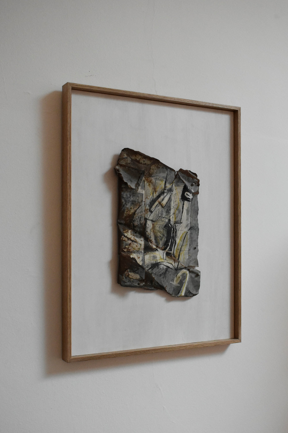 Mixed media artwork painting on metal, by Gen, 1980s.