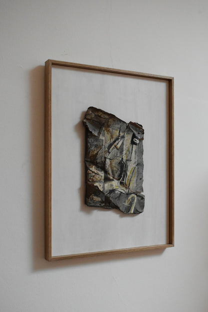 Mixed media artwork painting on metal, by Gen, 1980s.