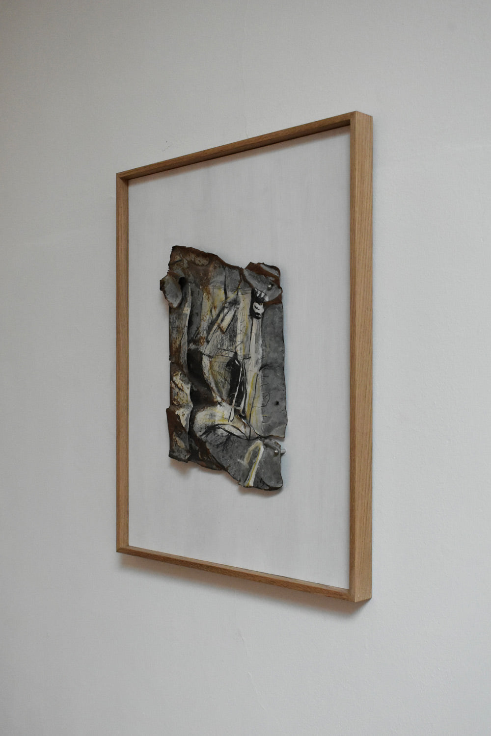 Mixed media artwork painting on metal, by Gen, 1980s.