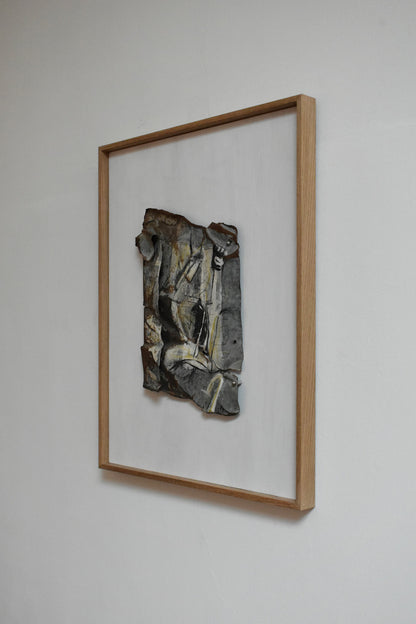 Mixed media artwork painting on metal, by Gen, 1980s.