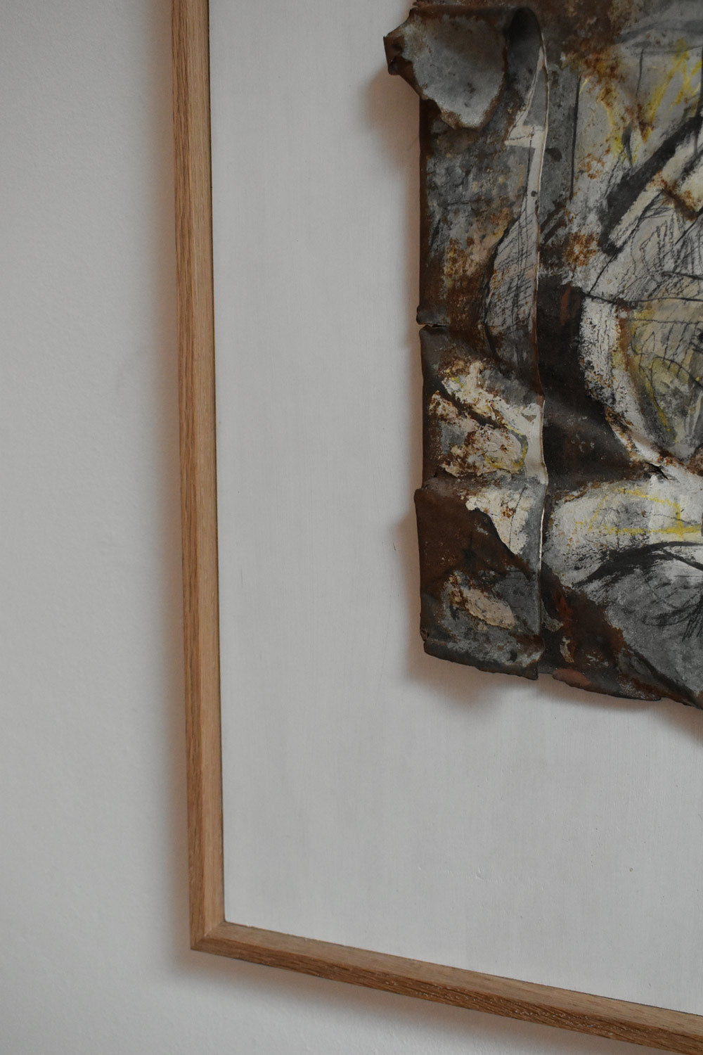 Mixed media artwork painting on metal, by Gen, 1980s.