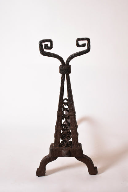 Pair of Directoire period andirons, XIXth c.