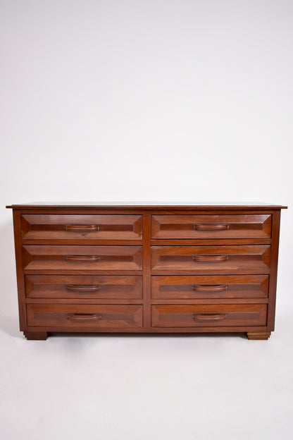 Solid mahogany chest of drawers, 1970s.