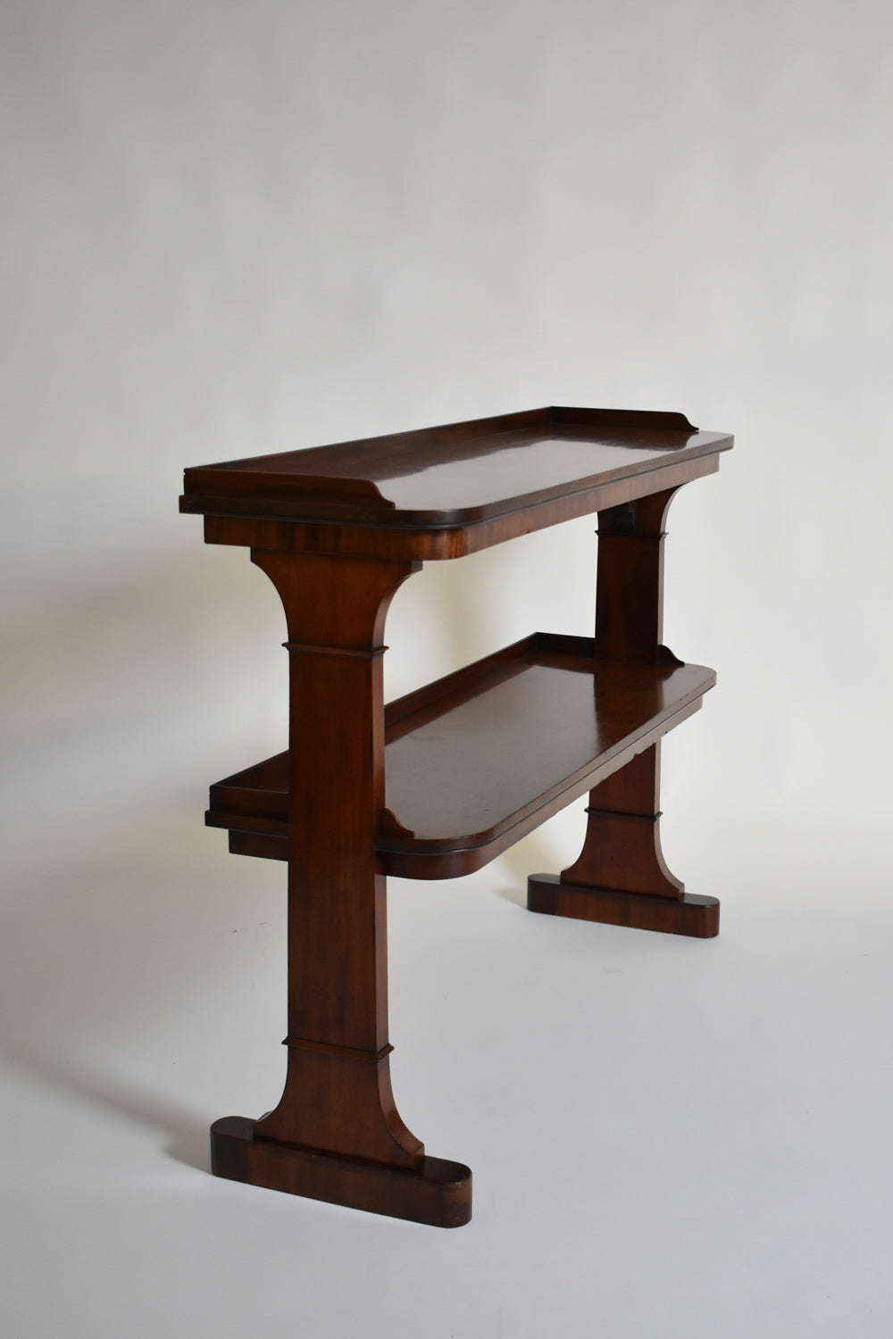 Mahogany two shelves console, XIXth c.