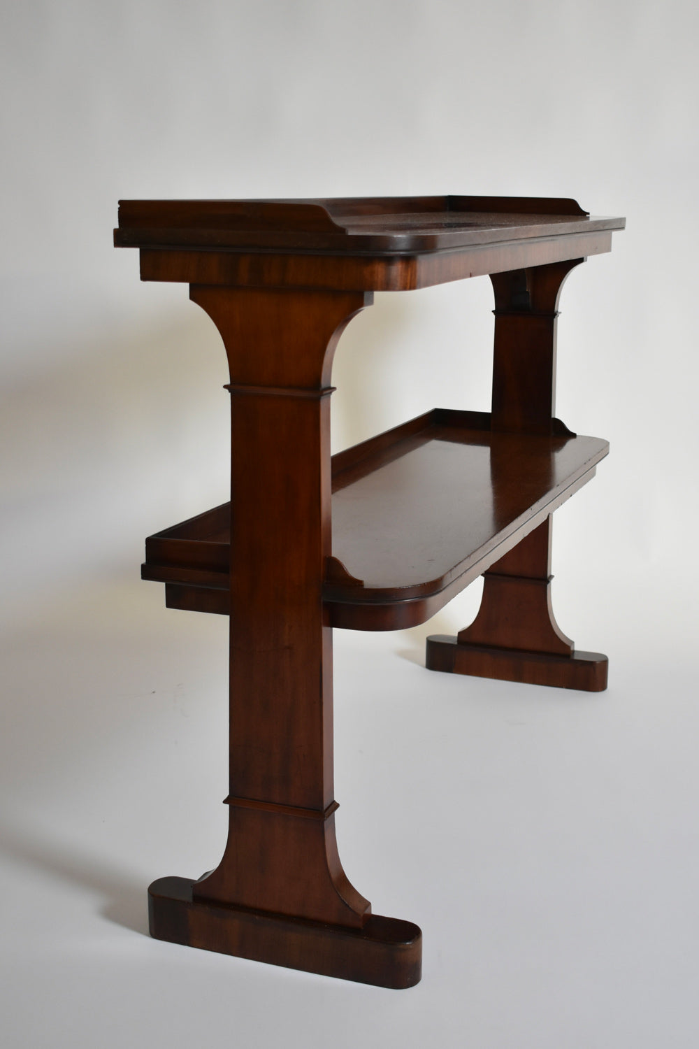 Mahogany two shelves console, XIXth c.