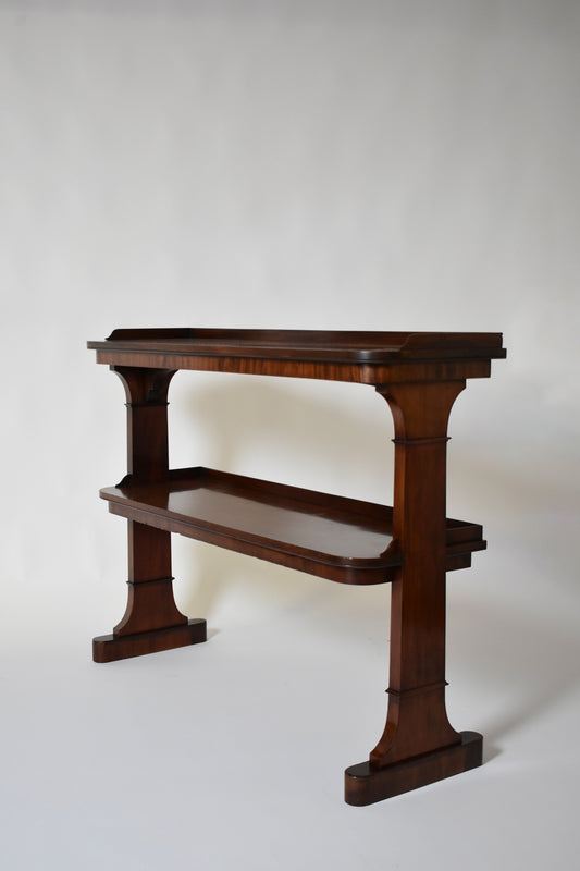 Mahogany two shelves console, XIXth c.