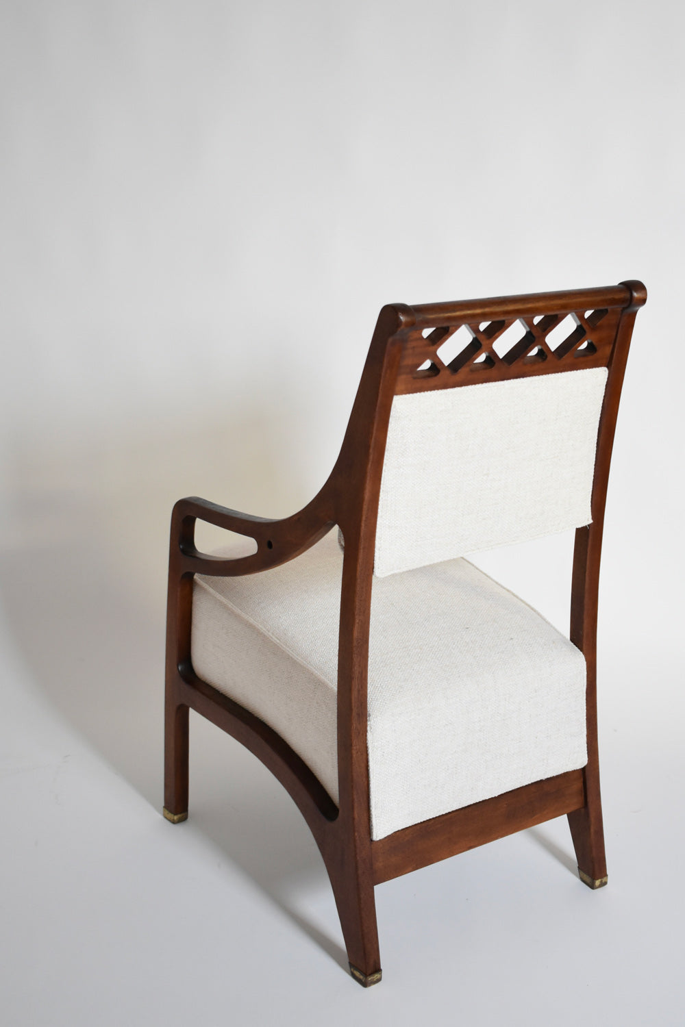 Pair of high back crosspieces armchairs, 1960s.