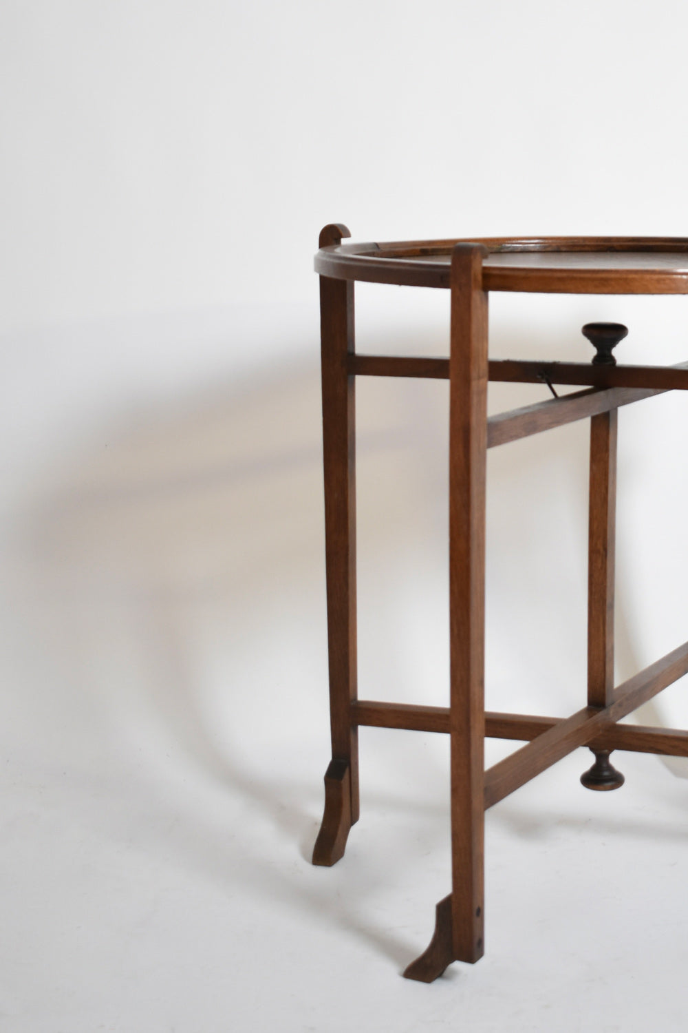 Oak travel game table, 1910s.