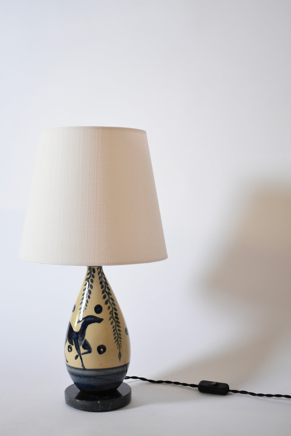 Doe pattern Primavera ceramic lamp, 1930s.
