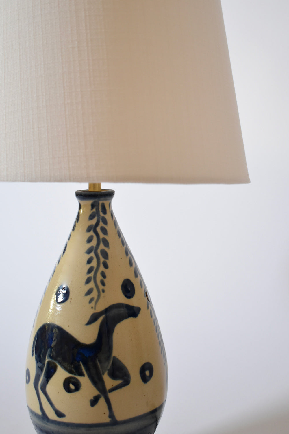 Doe pattern Primavera ceramic lamp, 1930s.