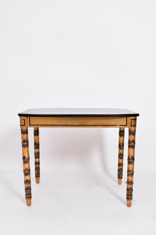 Ebonised and gold painted table, 1920s.