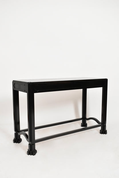 Ebonised wooden console, 1980s.