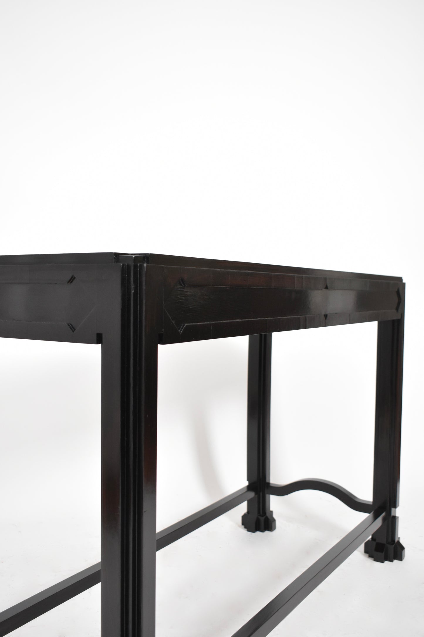 Ebonised wooden console, 1980s.