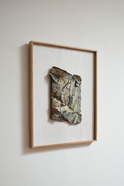 Mixed media artwork painting on metal, by Gen, 1980s.