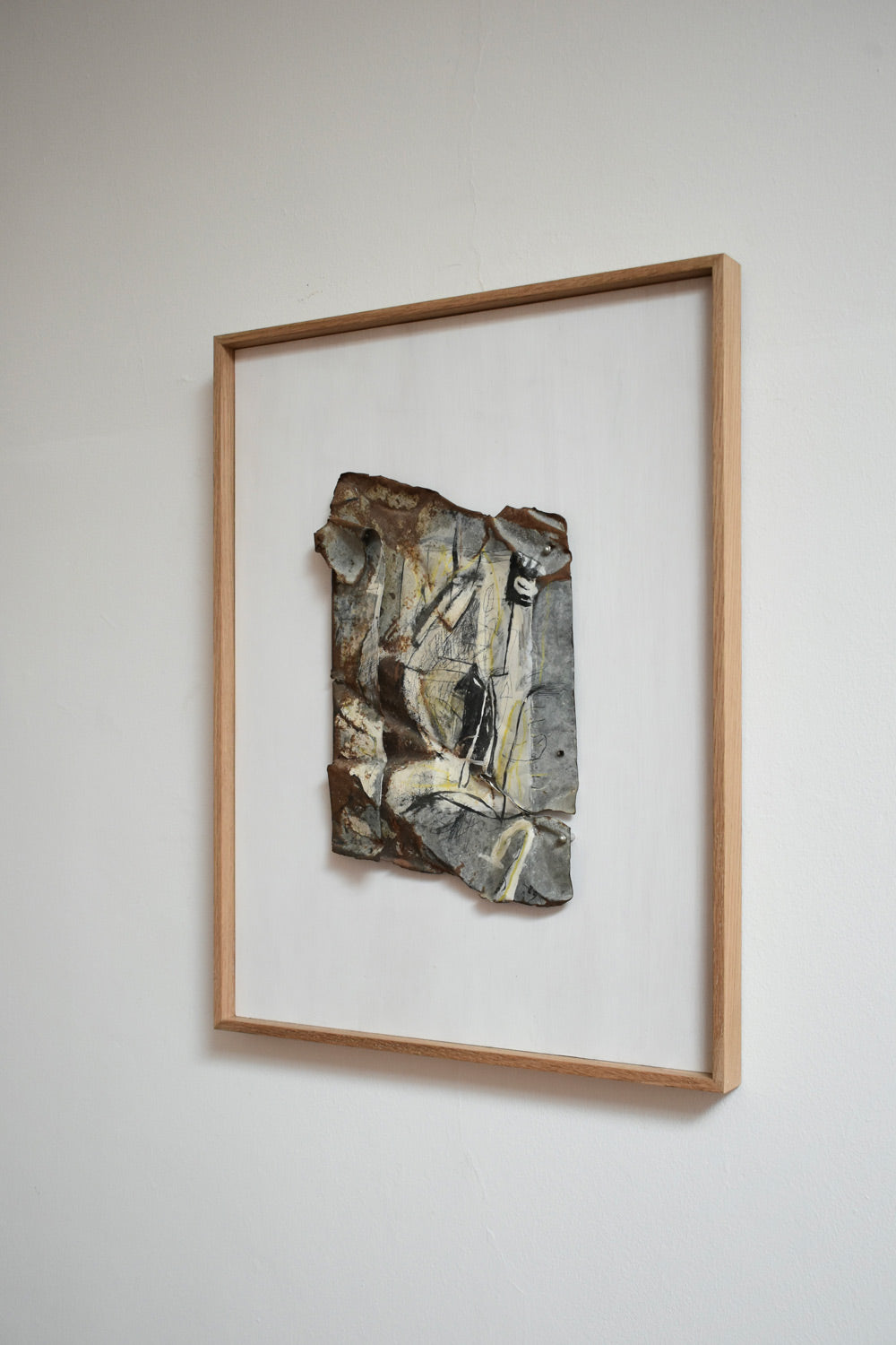 Mixed media artwork painting on metal, by Gen, 1980s.