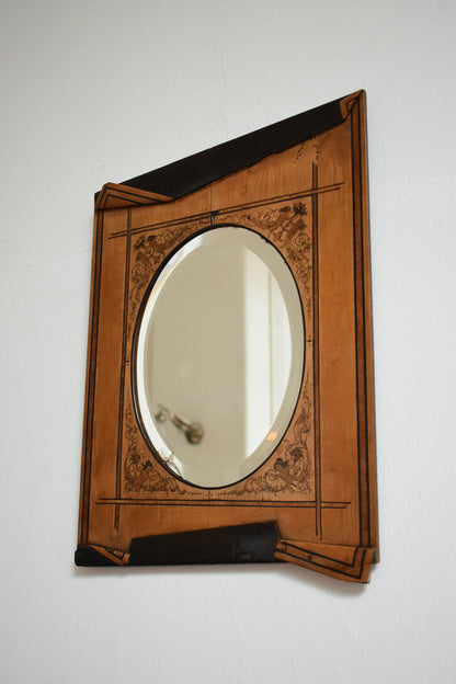 Wooden edges simulating folds mirror, XIXth c.