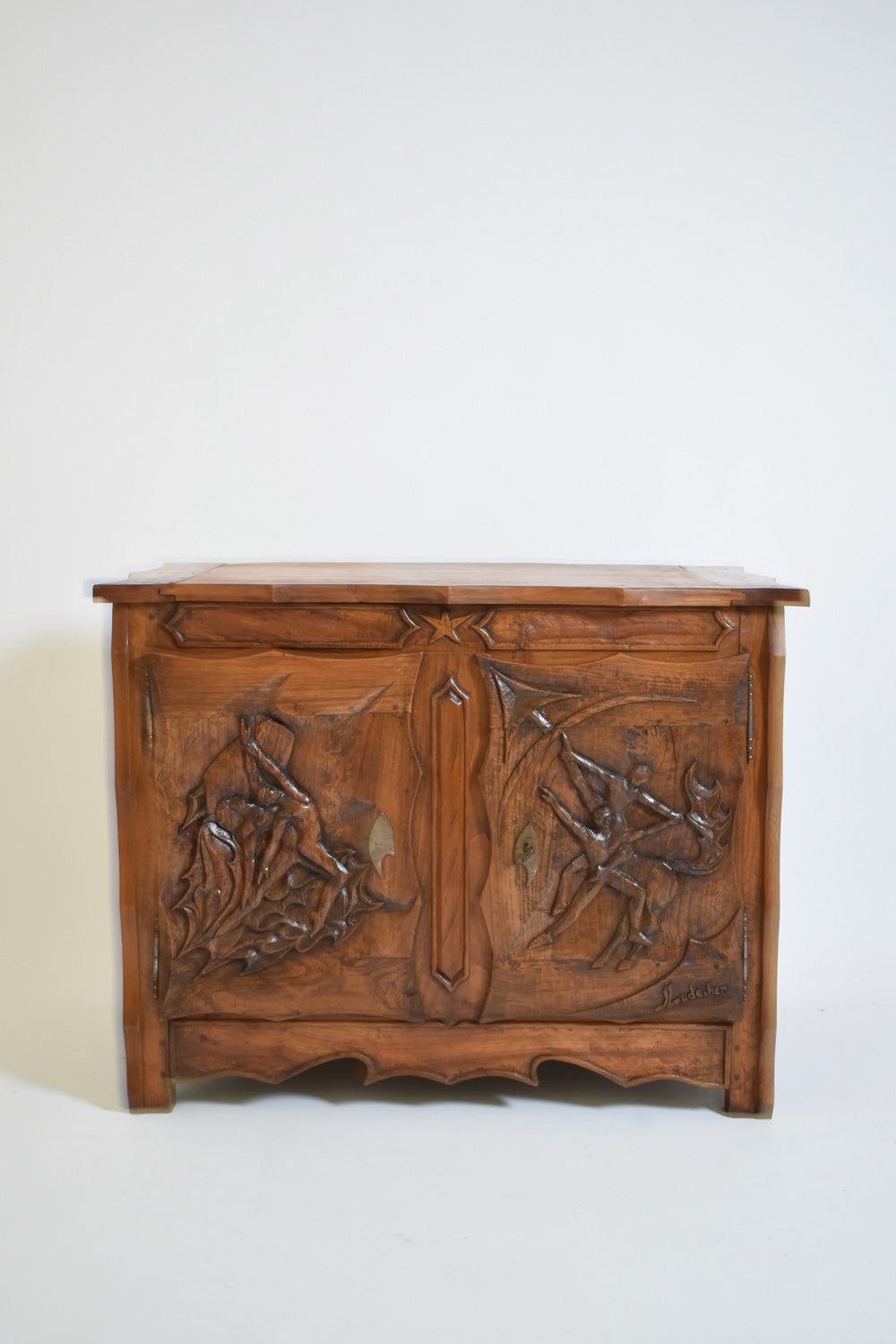 Johnny Ludécher brutalist dancers cabinet, 1950s