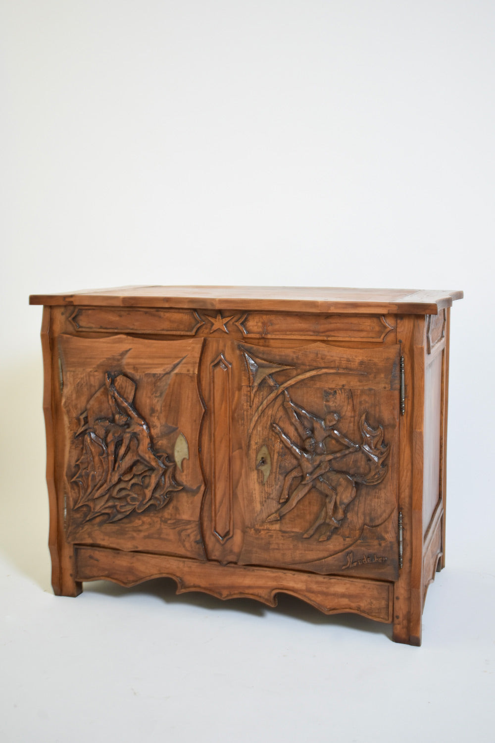 Johnny Ludécher brutalist dancers cabinet, 1950s