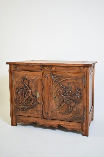 Johnny Ludécher brutalist dancers cabinet, 1950s