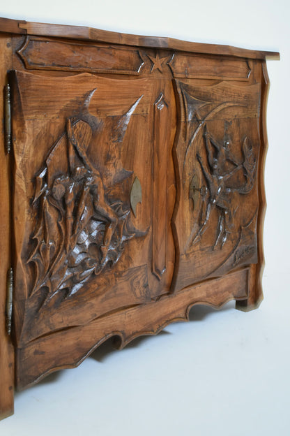 Johnny Ludécher brutalist dancers cabinet, 1950s