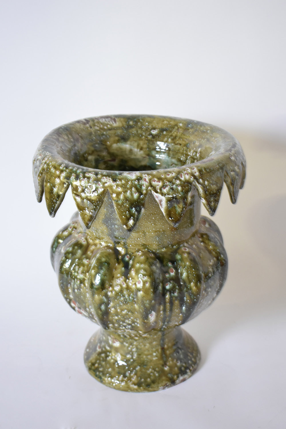 "Villandry" 45cm green honey ceramic vase, Barracuda edition.