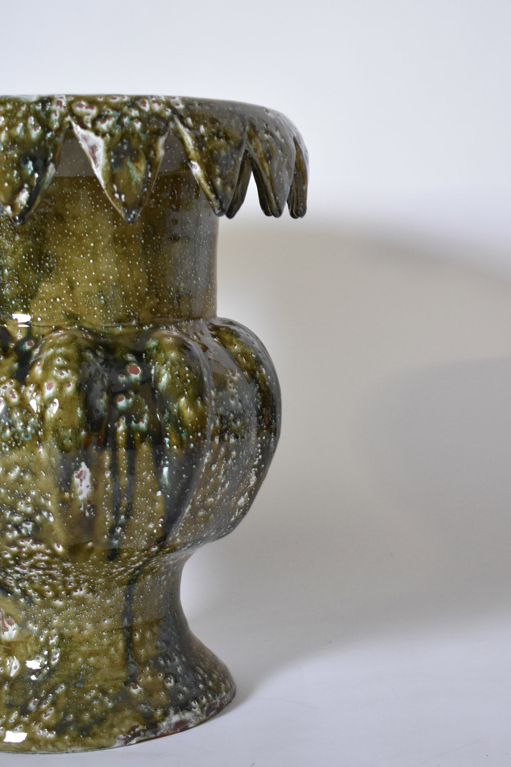 "Villandry" 45cm green honey ceramic vase, Barracuda edition.