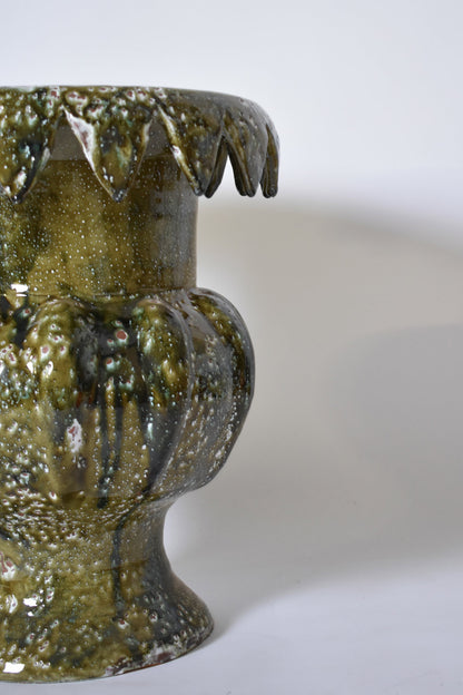 "Villandry" 45cm green honey ceramic vase, Barracuda edition.
