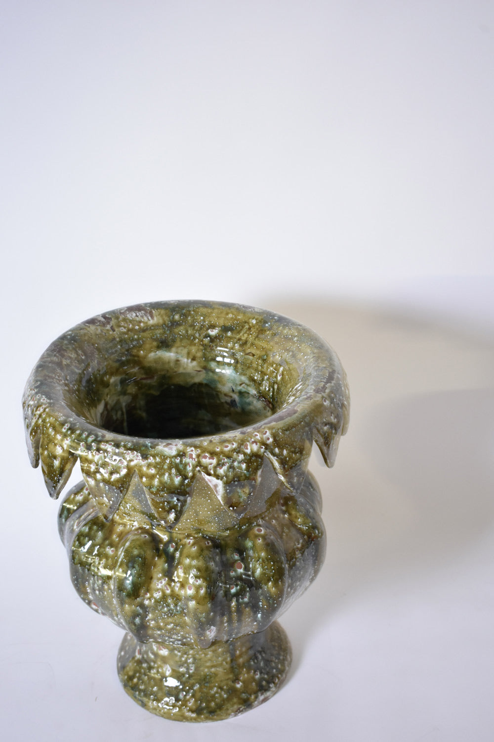 "Villandry" 45cm green honey ceramic vase, Barracuda edition.