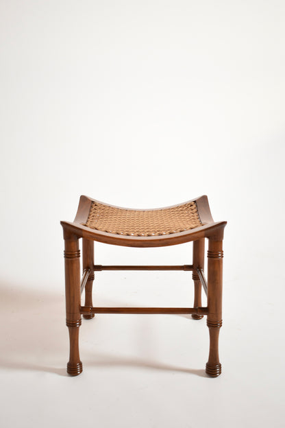 Thebes Arts & Crafts wooden stool, 1900s.