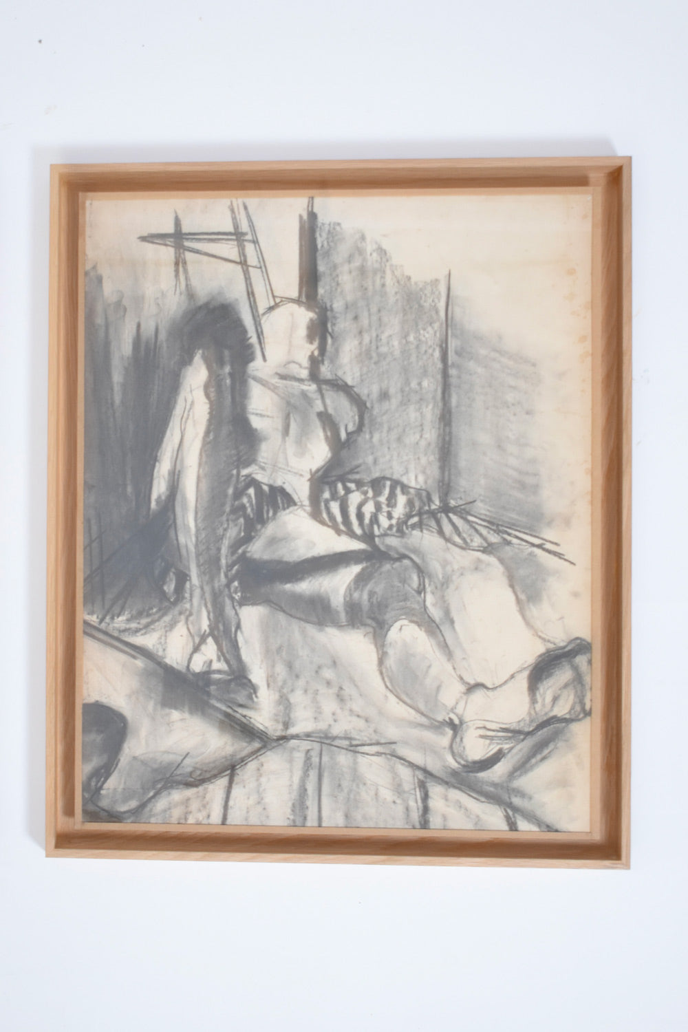 Man portrait drawing diptyque, 1960s.