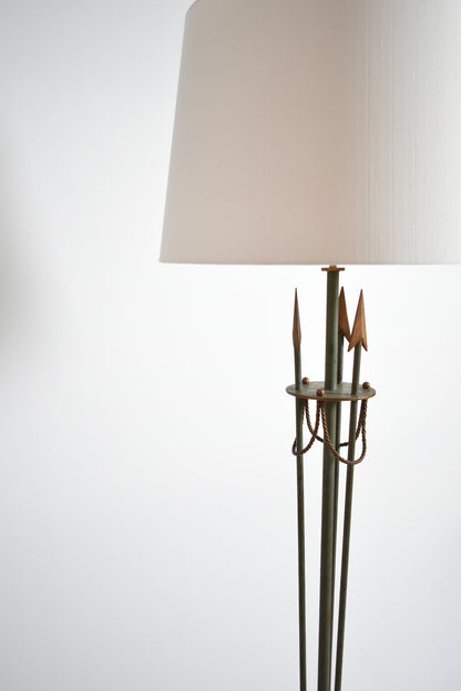 Neoclasssical arrrows wrought iron floor lamp, 1950s.