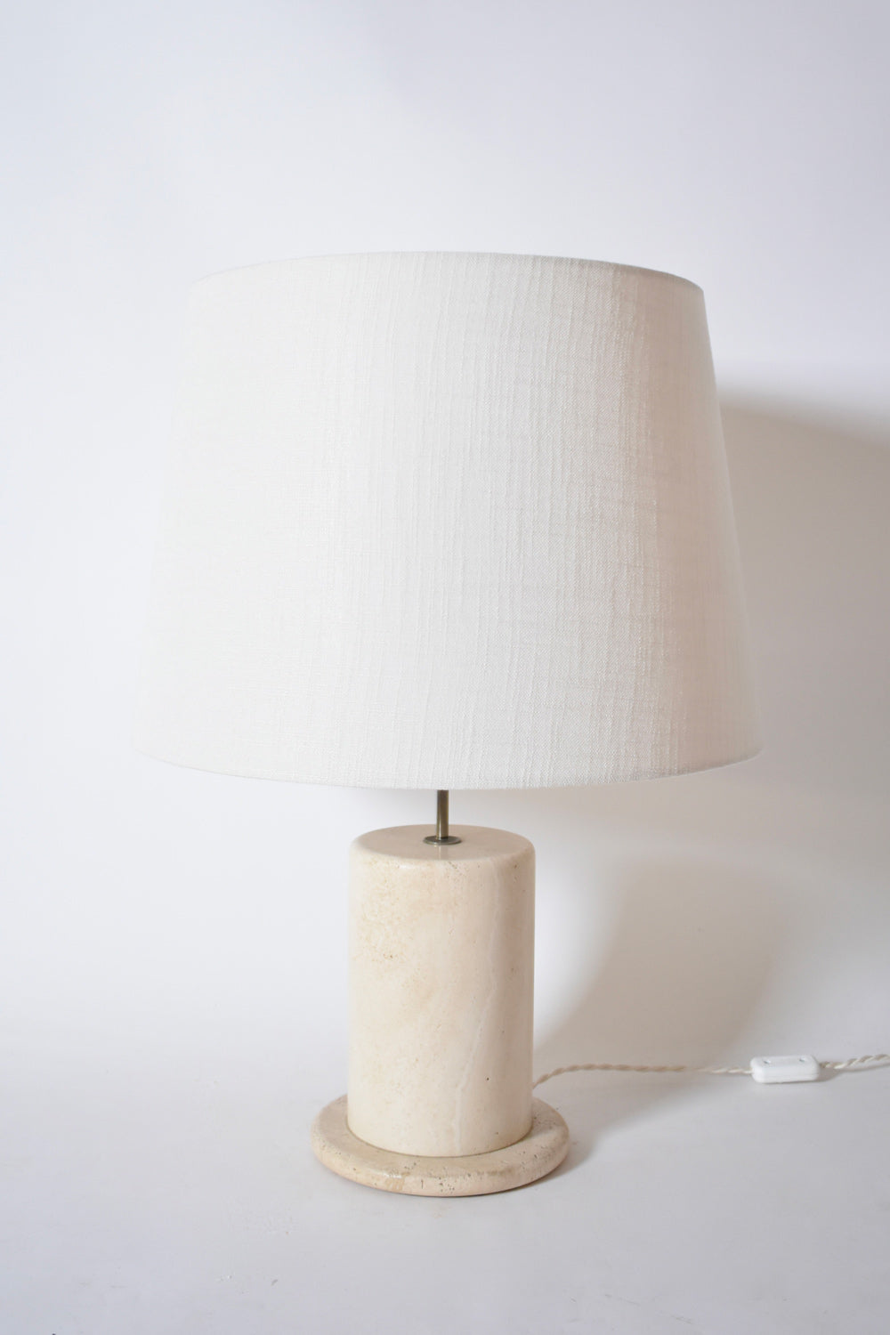 Travertine cylindrical lamp, 1970s.