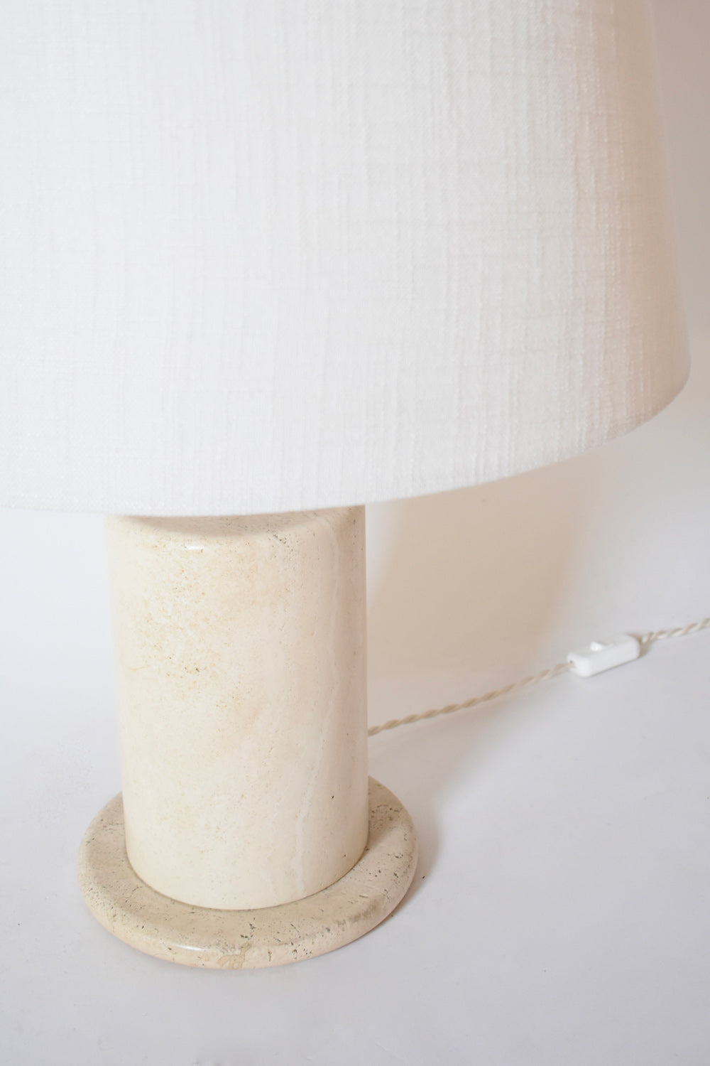 Travertine cylindrical lamp, 1970s.