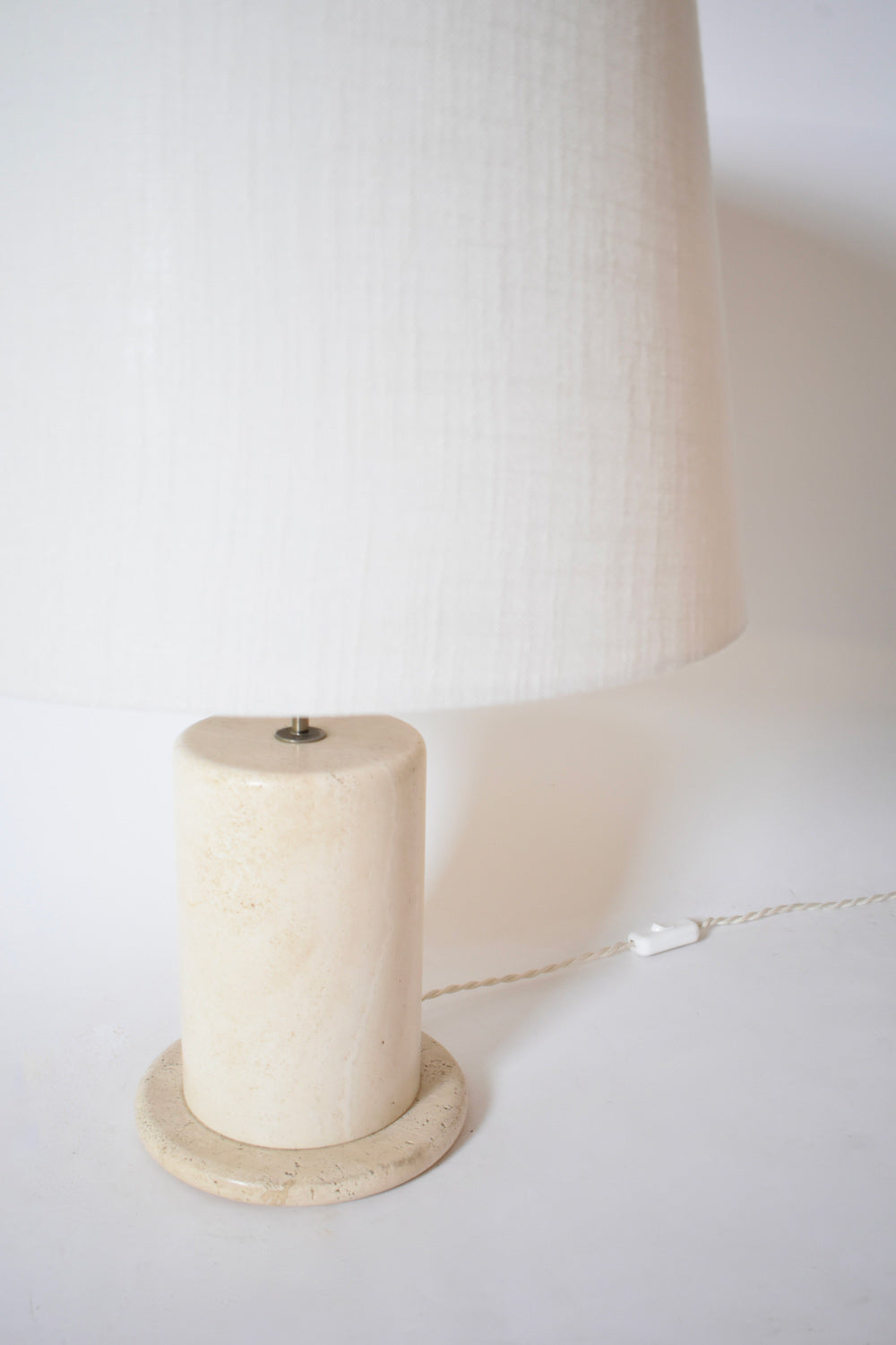 Travertine cylindrical lamp, 1970s.