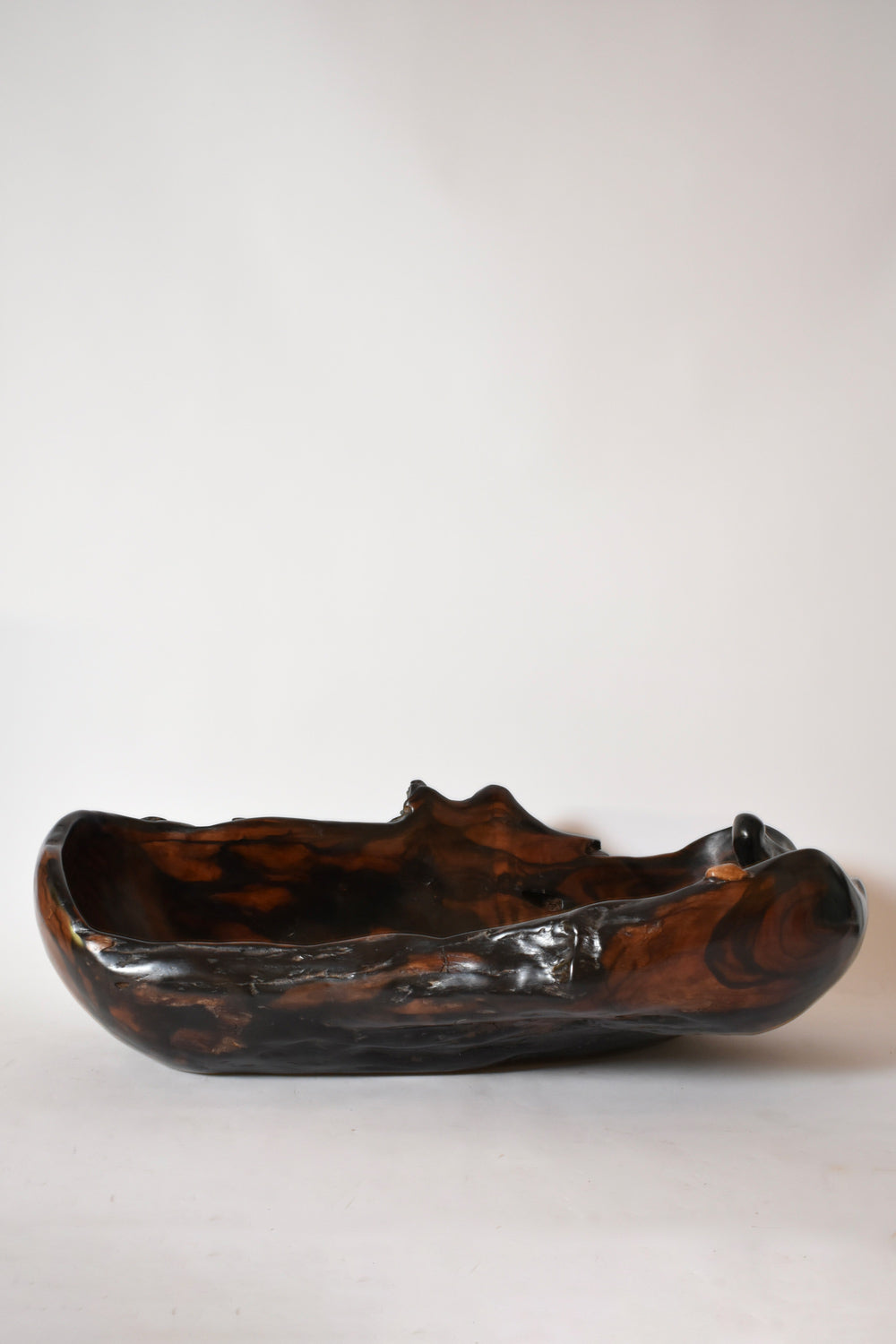 Oblong bowl in Macassar ebony, 1970s.