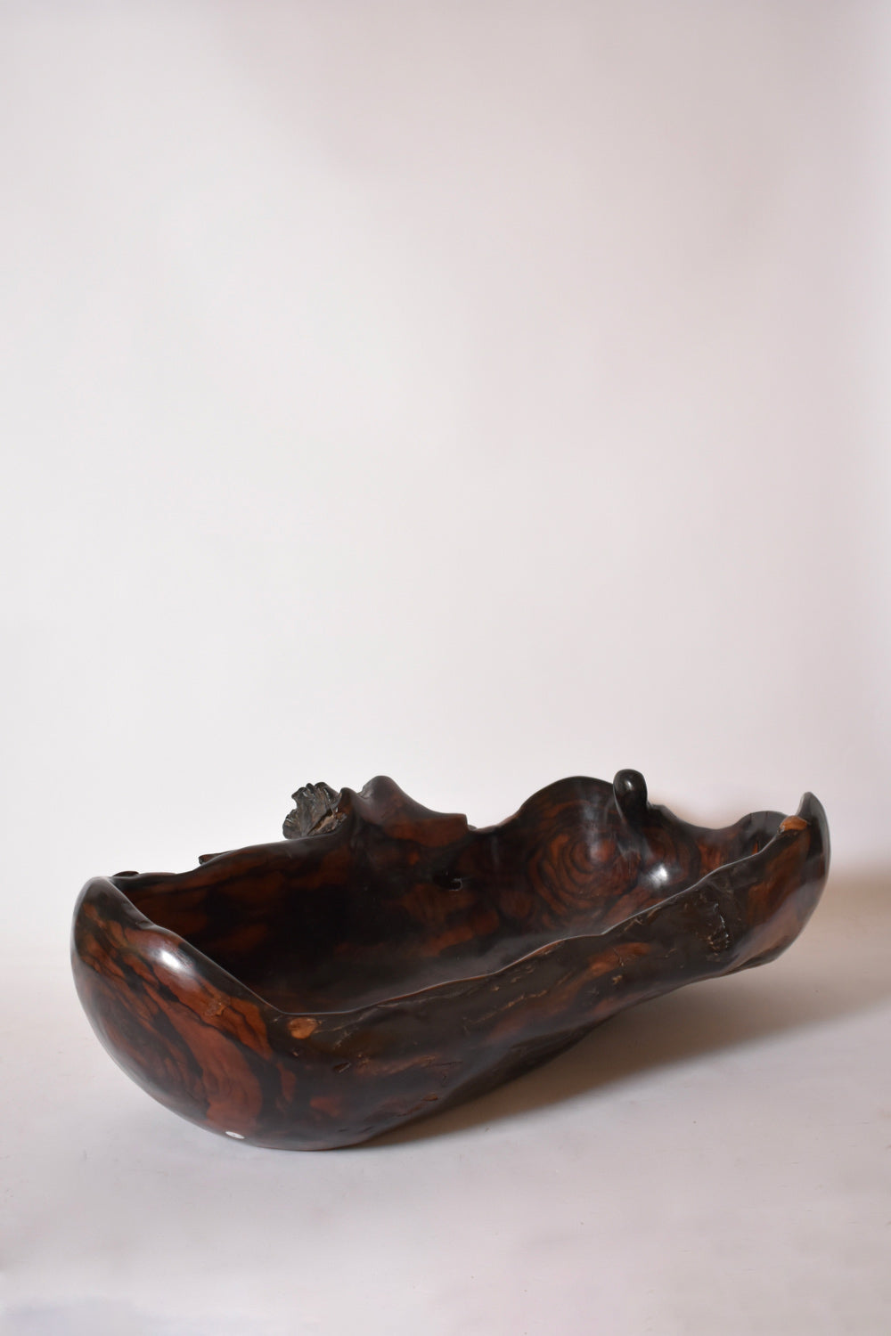 Oblong bowl in Macassar ebony, 1970s.