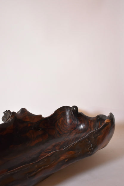 Oblong bowl in Macassar ebony, 1970s.