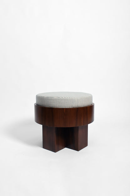 "Vitruvio" walnut stool, Quiet Studios.