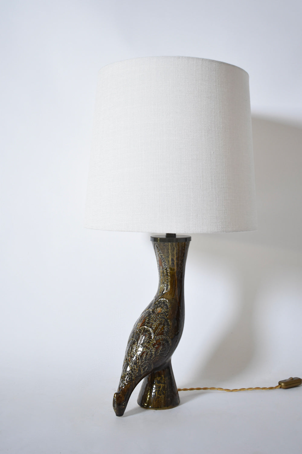 Zoomorphic bird ceramic lamp, 1970s.