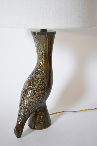 Zoomorphic bird ceramic lamp, 1970s.