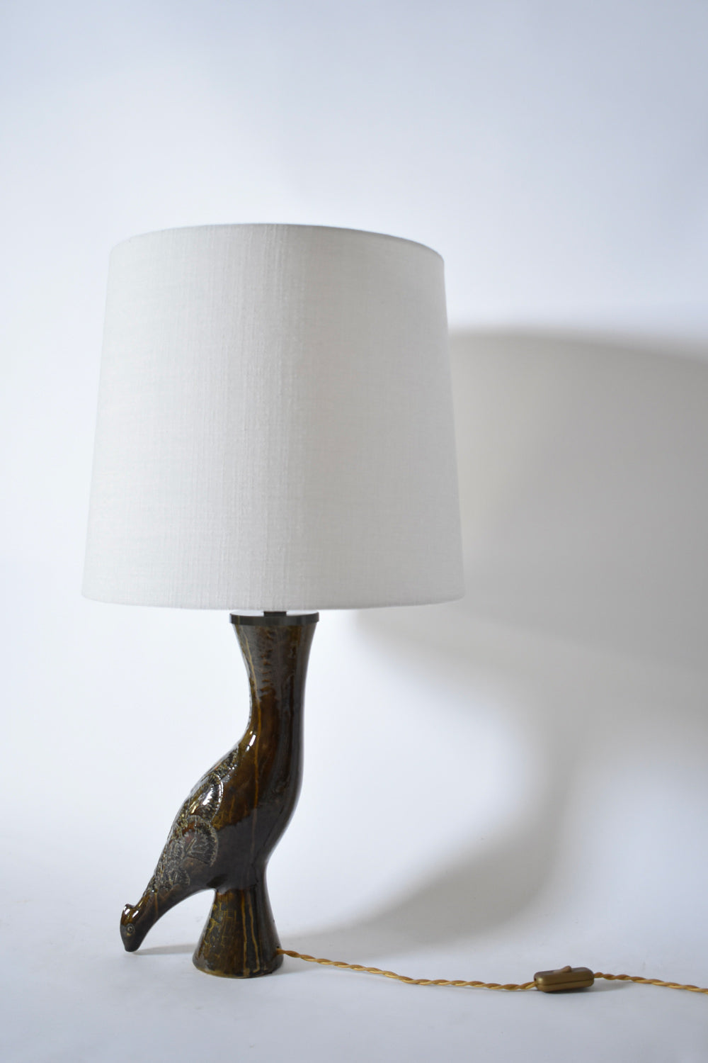 Zoomorphic bird ceramic lamp, 1970s.