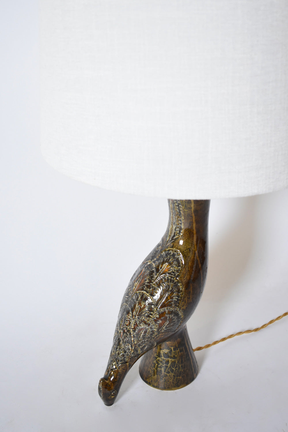 Zoomorphic bird ceramic lamp, 1970s.