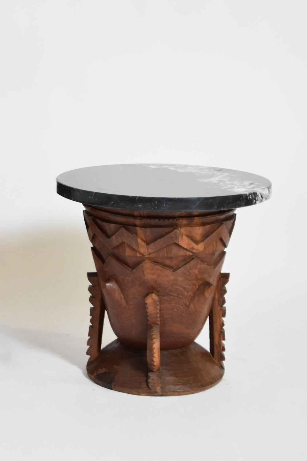 Two large African carved wooden side tables, 1960s.