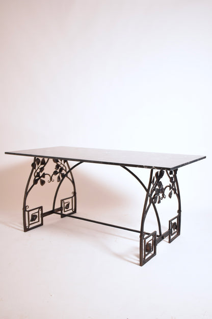 Floral wrought iron console table, 1960s.