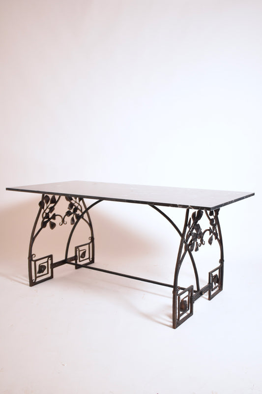 Floral wrought iron console table, 1960s.
