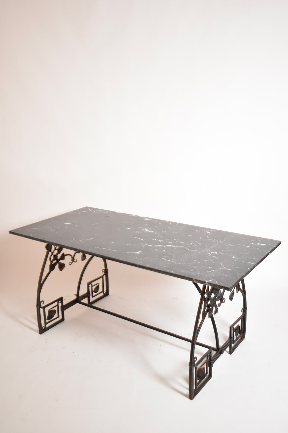 Floral wrought iron console table, 1960s.