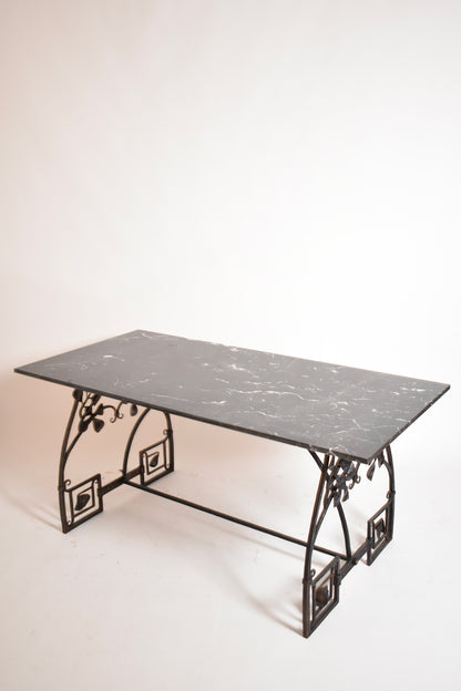 Floral wrought iron console table, 1960s.