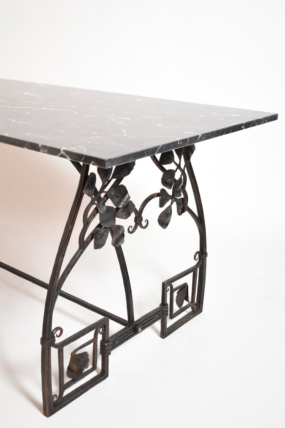 Floral wrought iron console table, 1960s.